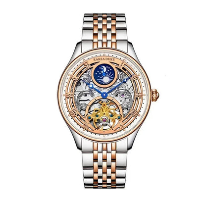 Business leisure waterproof watch with steel strap, 16mm thickness, Duke Rosa style