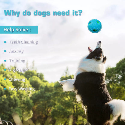 Blue Pet Squall Ball Dog Playmate Sound Relieving Toy, 12.5cm diameter