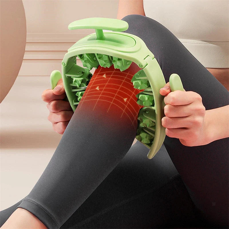 Detachable 11-wheel manual massager in white pink, white green, or green for full body muscle relief