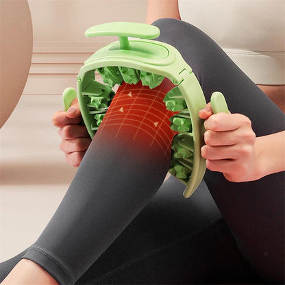 Detachable 11-wheel manual massager in white pink, white green, or green for full body muscle relief