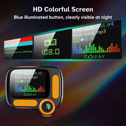 Car Bluetooth Multi-Function Player with large color screen and quick charge
