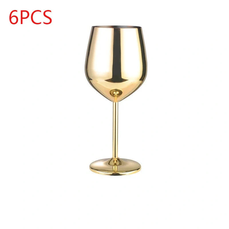 Durable stainless steel wine glasses with sleek, polished design and generous 520ml capacity for modern homes