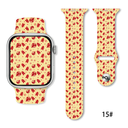 Christmas silicone watch strap in solid colours fitting 38-49mm watches with 30 colour options