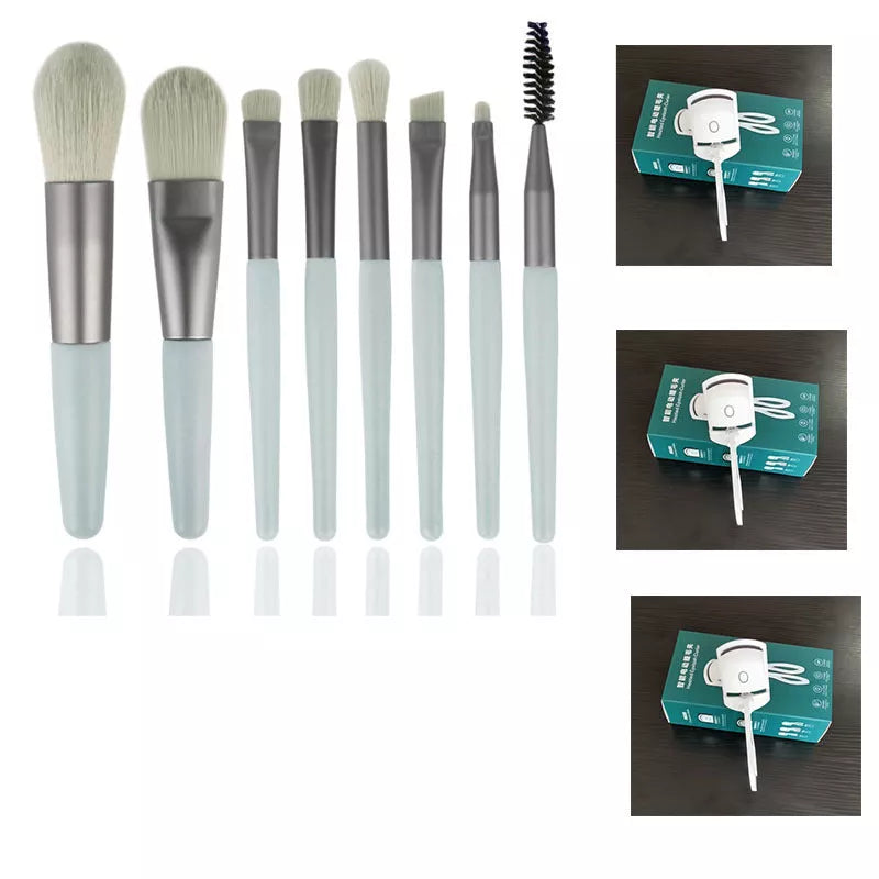 Electric Heating Eyelash Curler in white, pink, and green colors for safe, effective lash curling