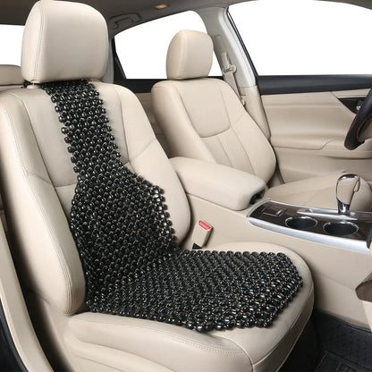 Universal ventilated car seat cushion in beige or black for summer driving comfort