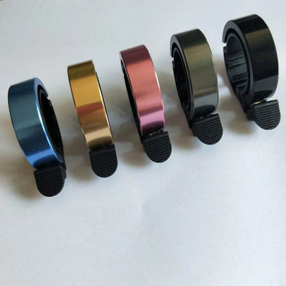Sleek aluminum alloy bicycle bell with advanced sound alarm for safe cycling on mountain bikes and road bikes