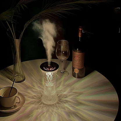 Wild Waist desktop humidifier with 270mL tank, romantic atmosphere lamp, ABS shell 86x86x193mm, USB powered, 315g