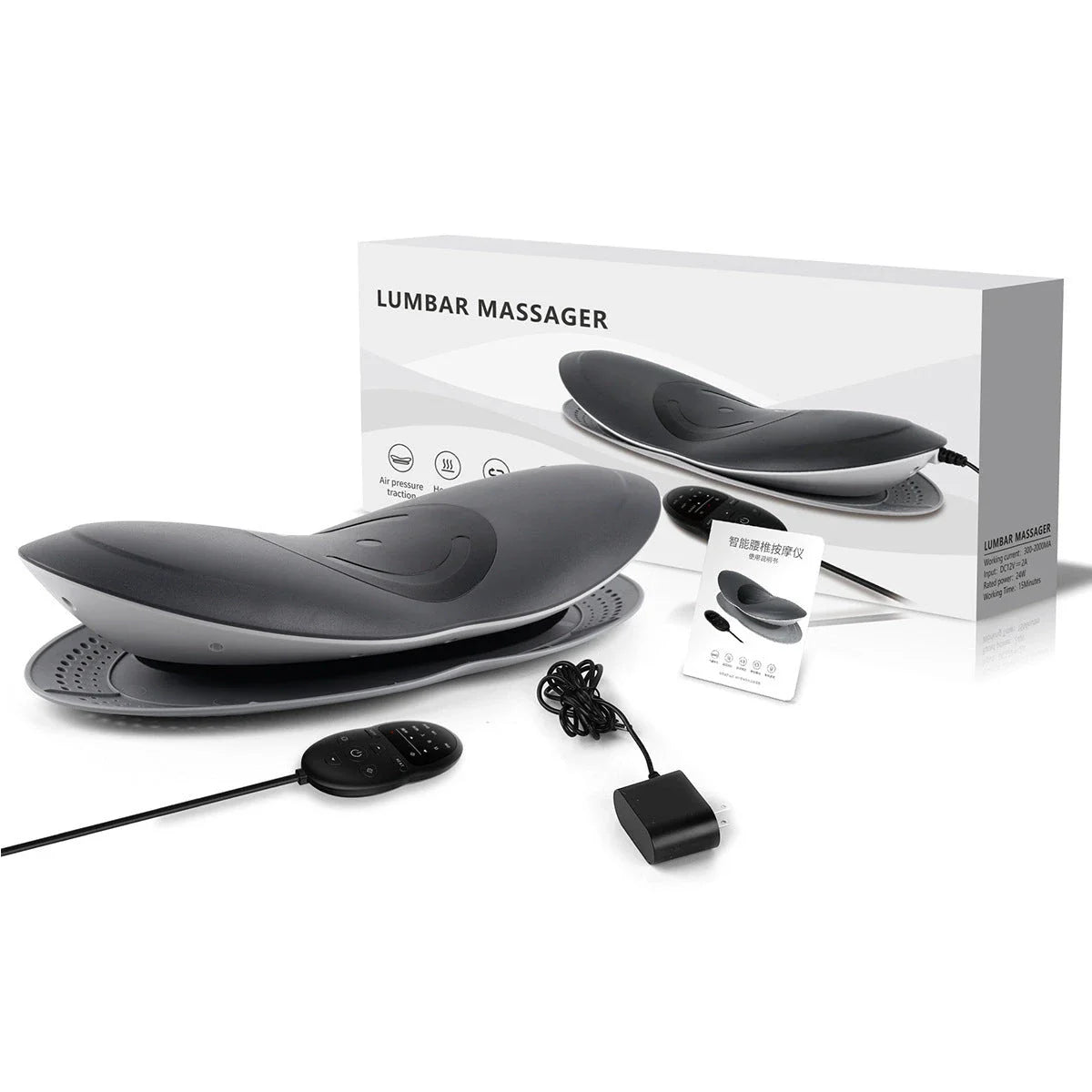 Luxury Waist Relaxation Massager with Airbag Stretching, Soothing Heat, and Vibration Massage Functions