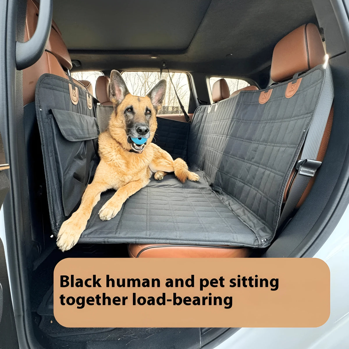 Widened support plate car dog bed rear seat pet pad in gray cationic or black 600D cloth with safety belt