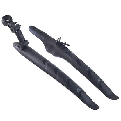 Road bike mudguard with durable plastic construction, perfect fit for clean rides