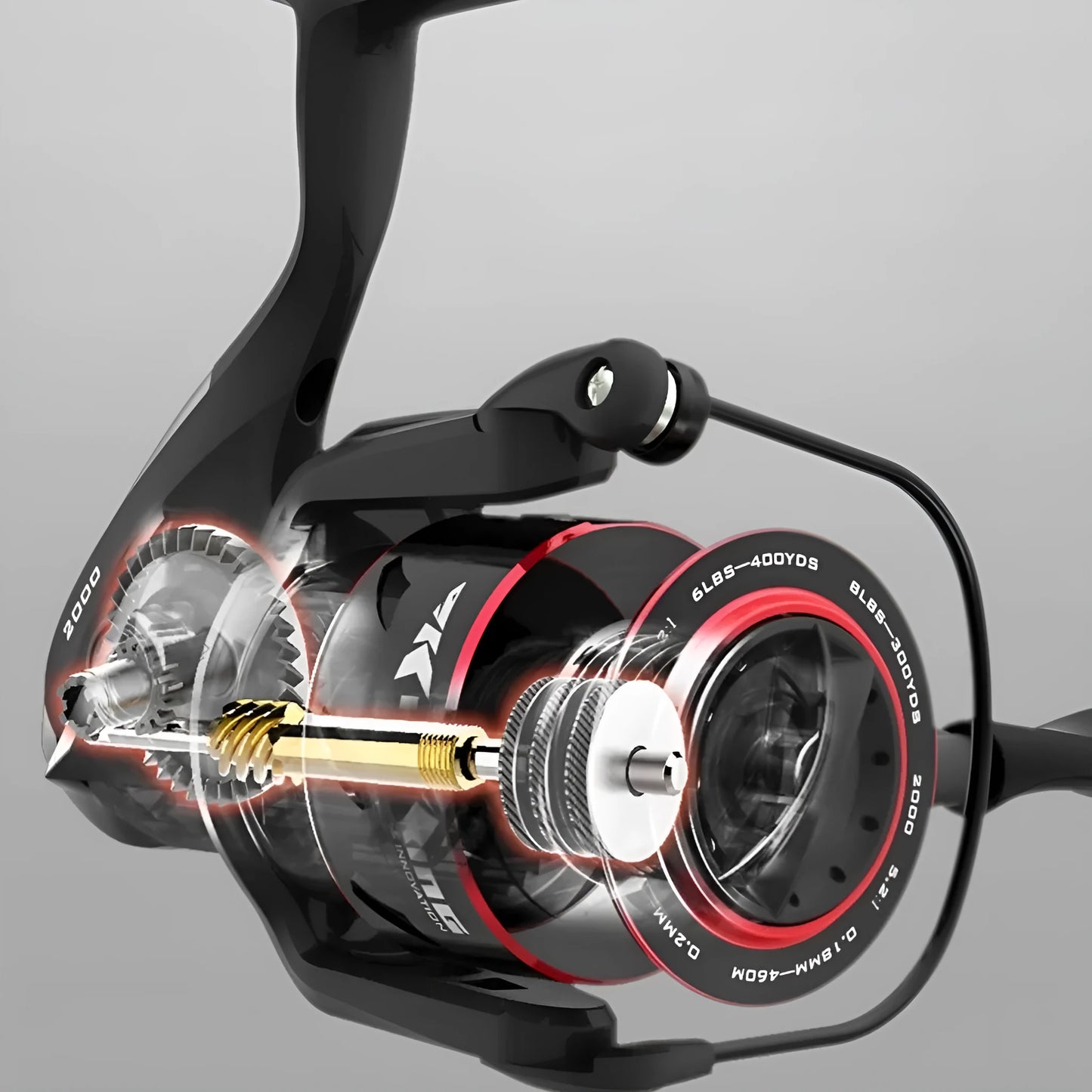 All-metal spinning fishing reel and collapsed telescopic rod combo on a background