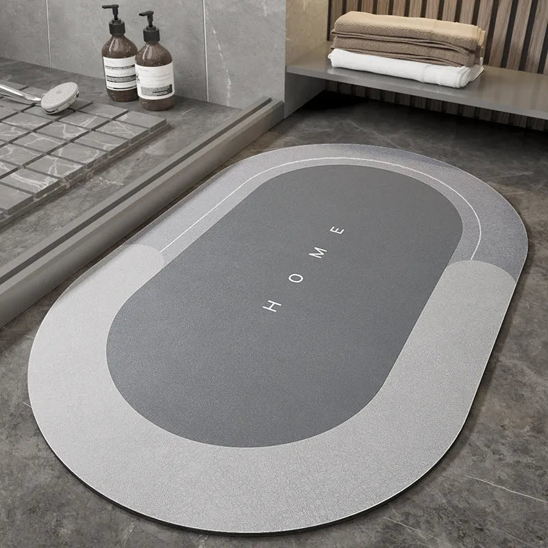 Blended machine-woven floor mat in an oval shape, showing the Lake Baikal Blue colour option.