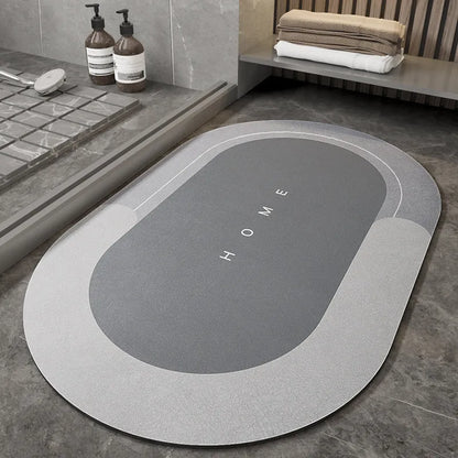 Blended machine-woven floor mat in an oval shape, showing the Lake Baikal Blue colour option.