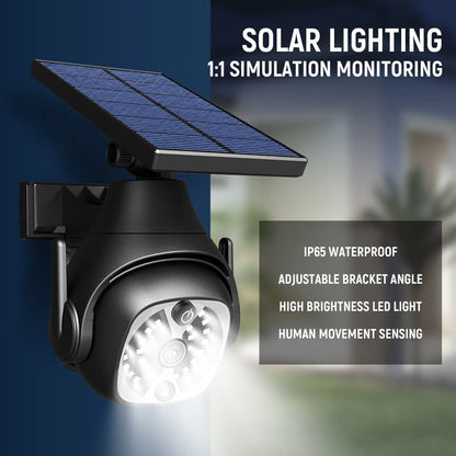 Solar-powered outdoor courtyard lights with human sensing and adjustable solar panels