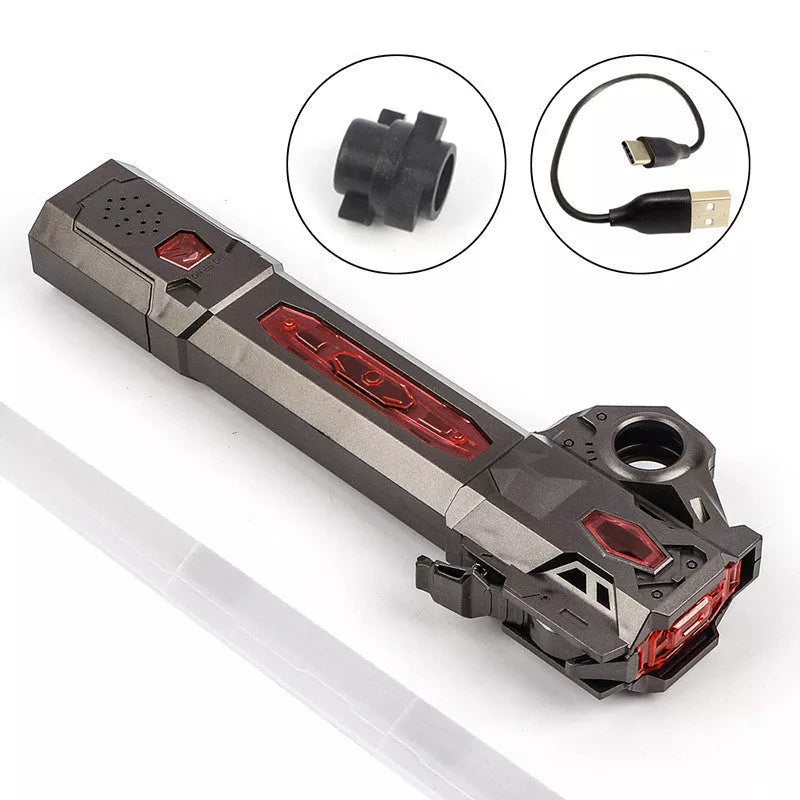 Retractable RGB laser sword with frosted metal handle and 7 color options