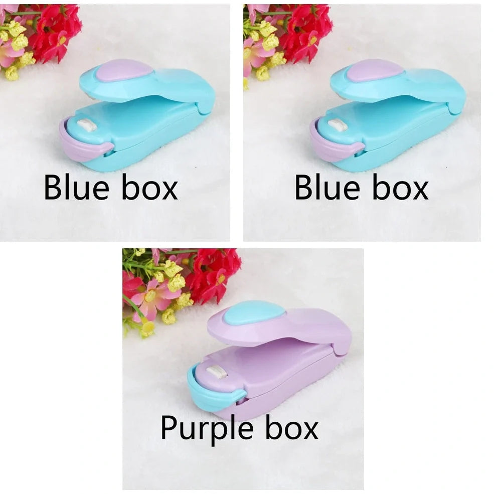 Mini hand pressure heat sealing machine measuring 10cm with magnetic base for plastic bag food preservation