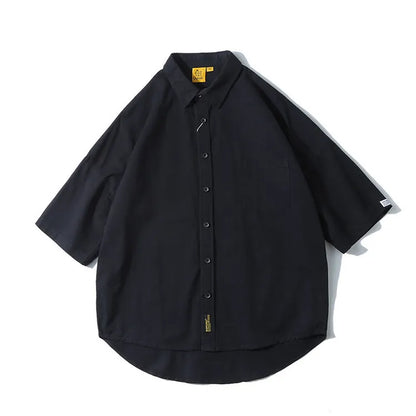 Men's loose-fit Japanese cardigan shirt in cotton for summer, available in multiple colours.
