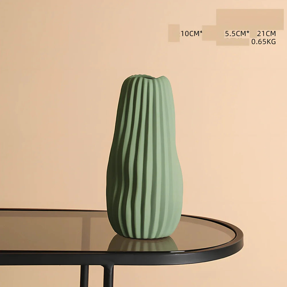 Ceramic mosaic vase 25cm height with floral arrangement in apricot colour option