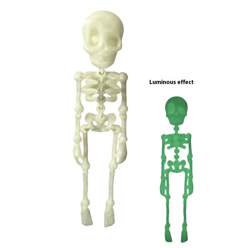 3D printed skull refrigerator magnet in luminous green colour, 18cm high Halloween decoration