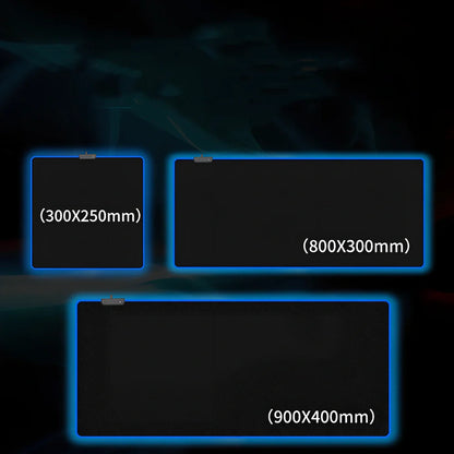 Oversized RGB luminous gaming mouse pad in 900x400mm size with starry sky lighting and 4.0mm rubber thickness