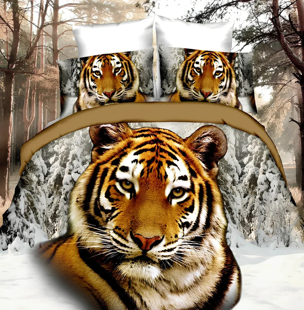 Brushed 3D floral pattern four-piece bedding set with quilt cover, sheets, and pillowcases in blue colour