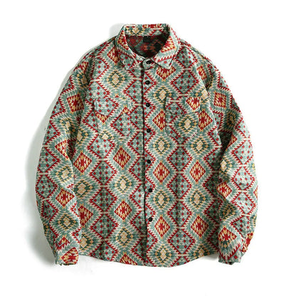 Men's jacquard pattern long sleeve cardigan in polyester, slim fit casual top in three colours and sizes S to 2XL