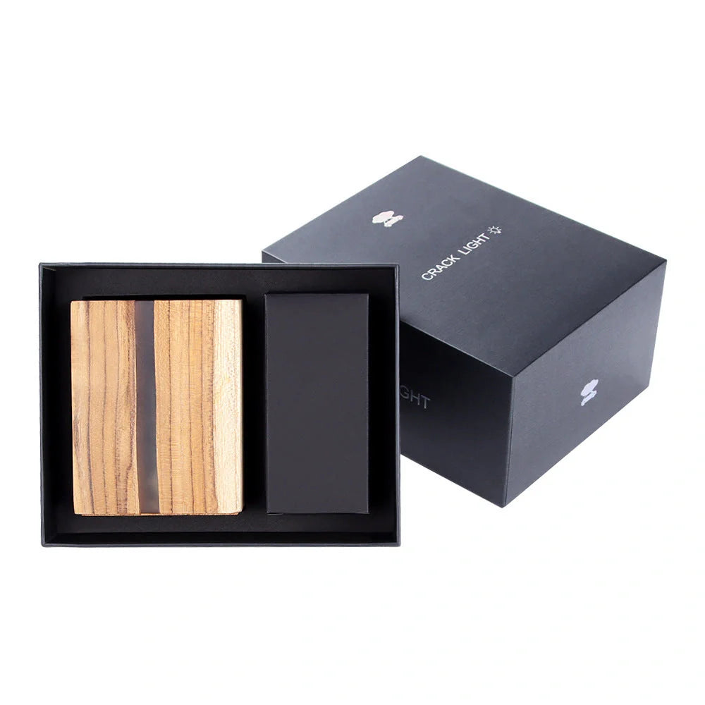 Adjustable wooden LED desk lamp with USB charging port and rustic design