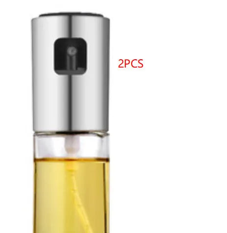 Gold ABS and glass kitchen oil vinegar spray bottle with push-pump mechanism