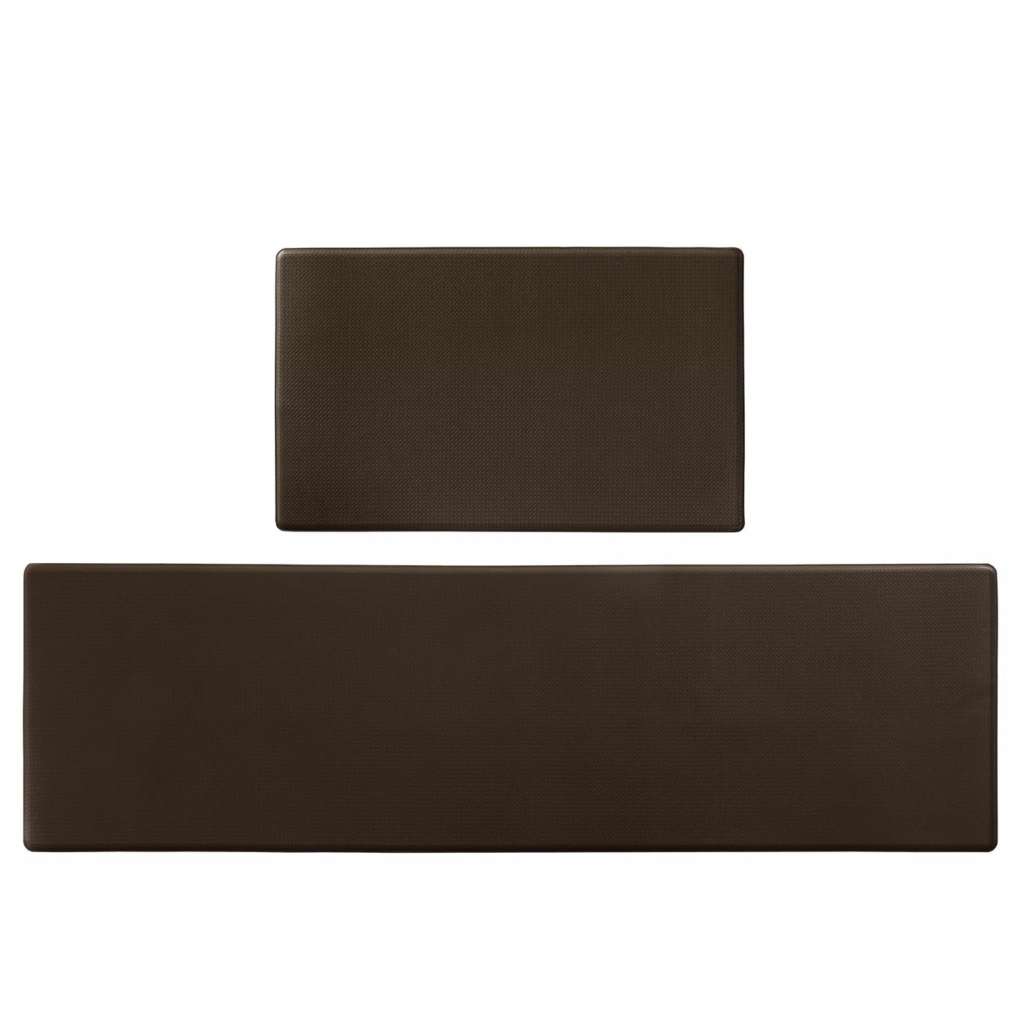 Non-slip kitchen floor mat set in brown, waterproof and easy to clean