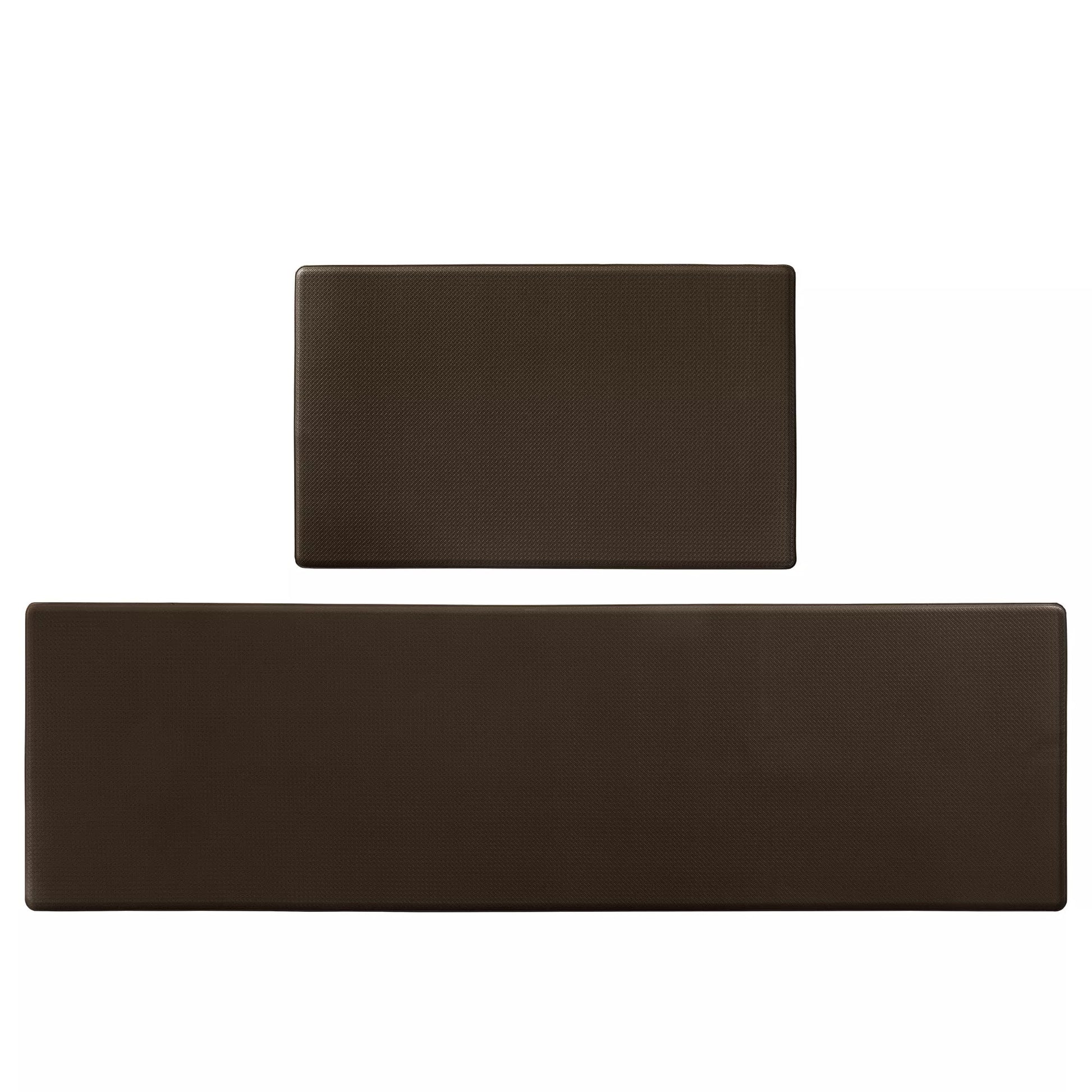 Non-slip kitchen floor mat set in brown, waterproof and easy to clean