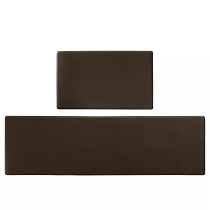Non-slip kitchen floor mat set in brown, waterproof and easy to clean