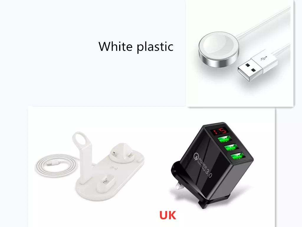 360-degree rotatable wireless charger stand with fast 10W charging for iPhone and Samsung devices