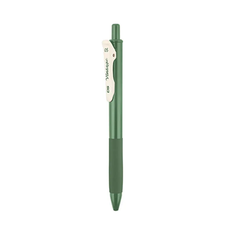 Retro colour gel pen set with plastic barrel and 0.5mm tip in five colour options