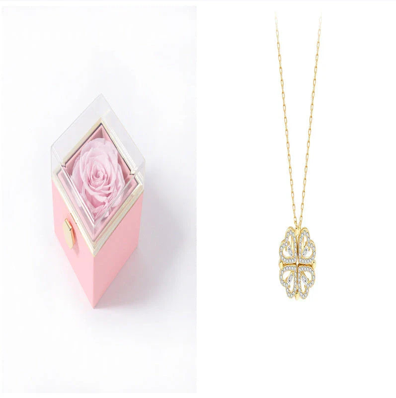 Elegant four-leaf clover necklace with magnetic and detachable design for versatile styling