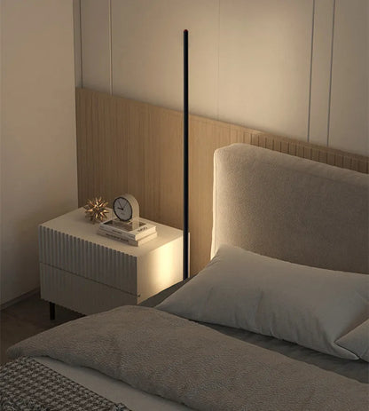 Aluminium alloy vertical floor lamp with USB plug-in, sizes 25cm, 50cm, and 100cm, for home or hotel use