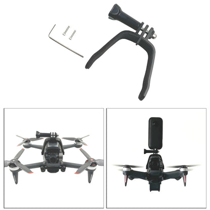 3D-printed hard plastic drone expansion bracket with soft sponge contact for GoPro camera mounting