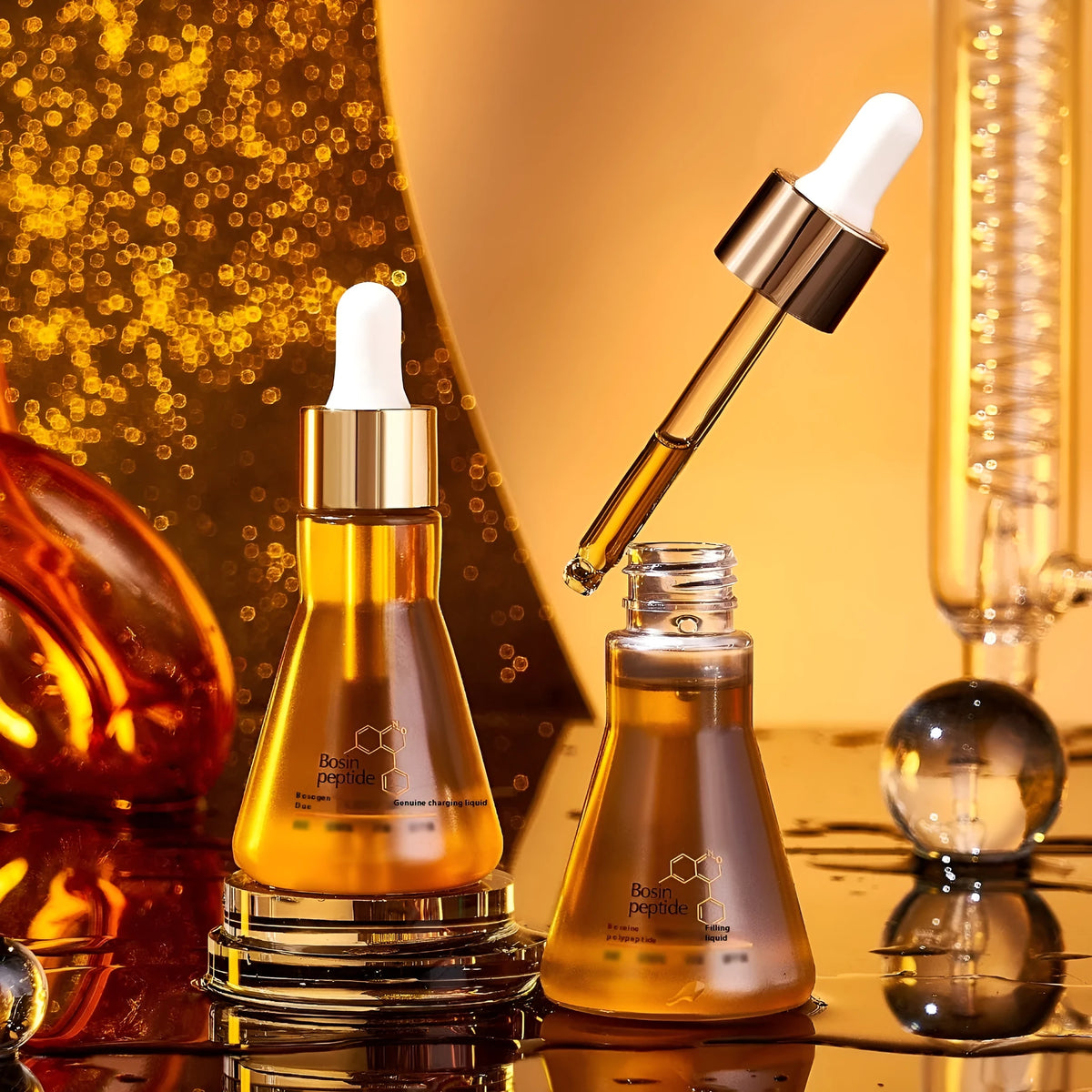 Polypeptide facial collagen essence liquid in a 50ml bottle for mixed skin