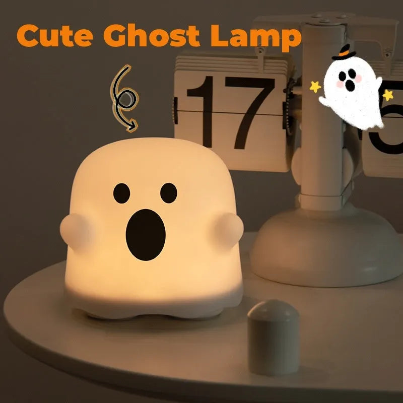 White silicone LED night light with touch sensor base showing 110mm height measurement