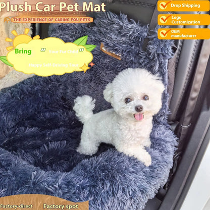 Winter thicken thermal vehicle pet mat with 50cm high sides on car seat