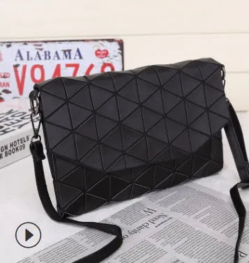 Rhombic ABS envelope shoulder bag with diagonal strap in black, brown, grey, pink, red, white, light green, burgundy, light yellow, dark khaki
