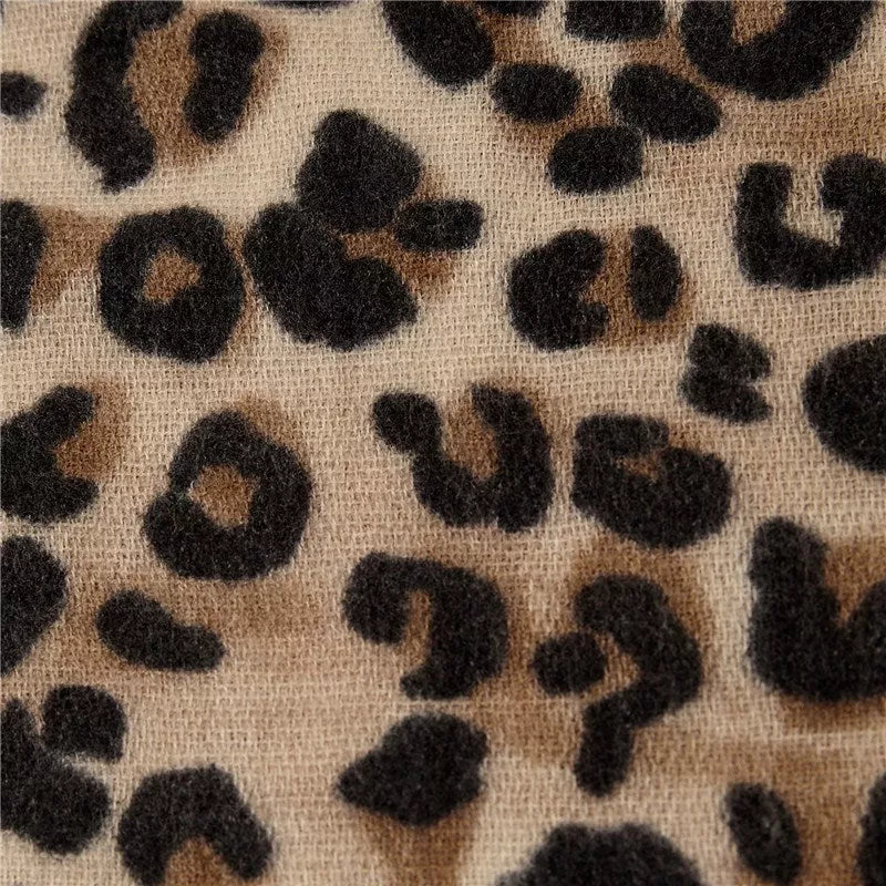 Leopard-print imitation cashmere women's scarf shawl, 200x90cm, available in multiple colors