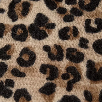 Leopard-print imitation cashmere women's scarf shawl, 200x90cm, available in multiple colors