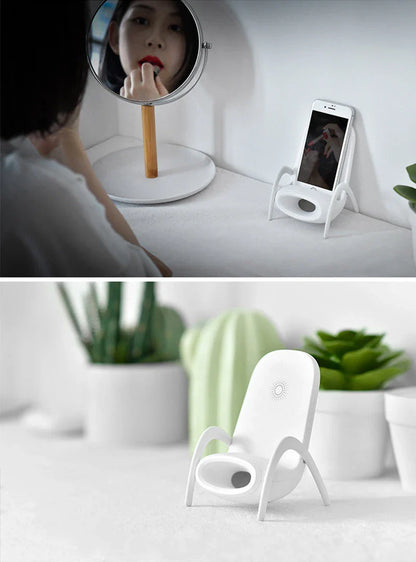 Amplifying Wireless Charging Desk Organizer for Apple and Android Phones - Stylish and Efficient Workspace Solution