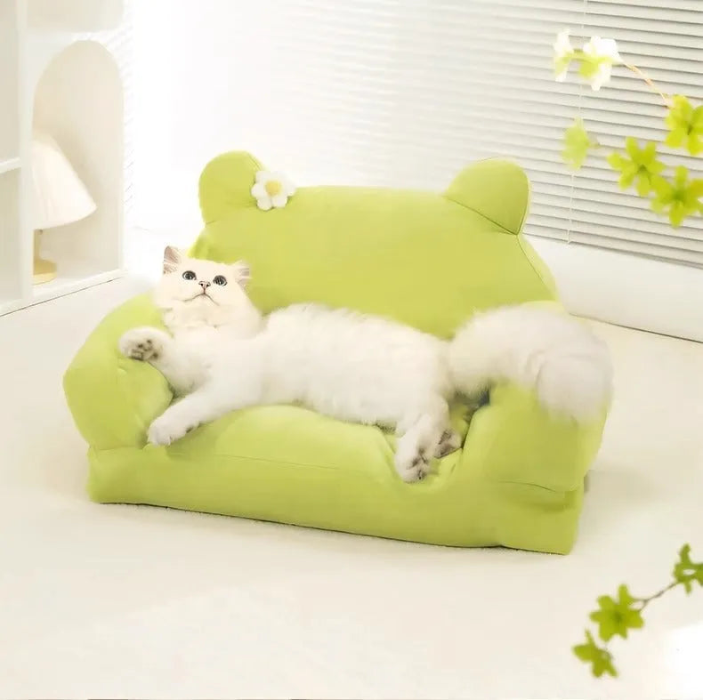 Large cloth cat nest 54x36x45cm in light green or light purple for indoor cats and small pets