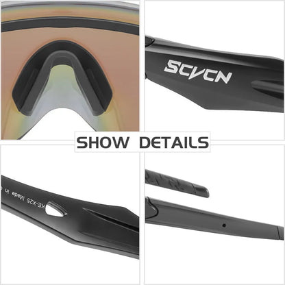 Frameless windproof sports glasses with colourful lens and TR material construction