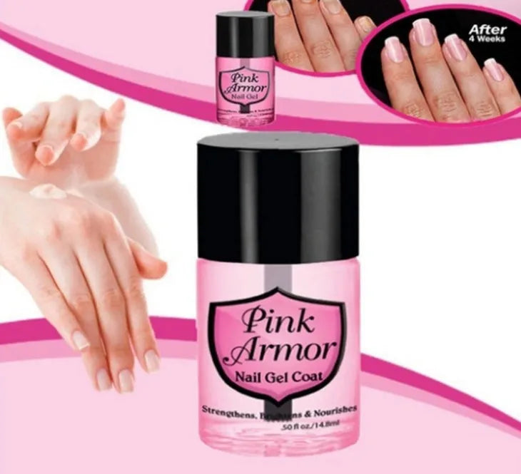 PinkArmor Nail Gel 0.50 fl oz Keratin-Rich Gel Polish Base and Top Coat for Weak Damaged Nails Repair Restore Growth Strengthen Glossy Finish