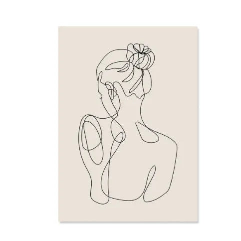 Abstract boho-style spray-painted animal canvas wall art on a white background