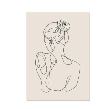 Abstract boho-style spray-painted animal canvas wall art on a white background