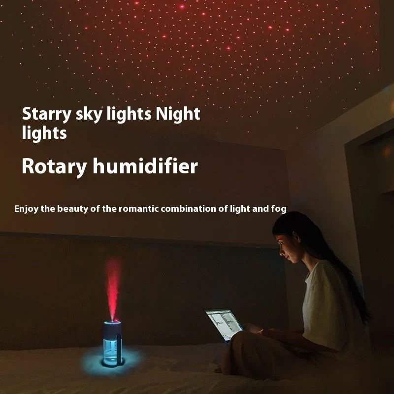 Calming Starry Projection Humidifier with LED Light Display and Portable, Compact Design