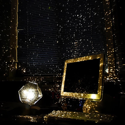 LED starry sky projector night light projecting constellations onto ceiling with remote control